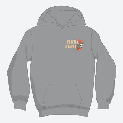 Hoodie Plateau Montreal Club Canis gris avec logo sur la poitrine, parfait pour la vie urbaine à Montréal.