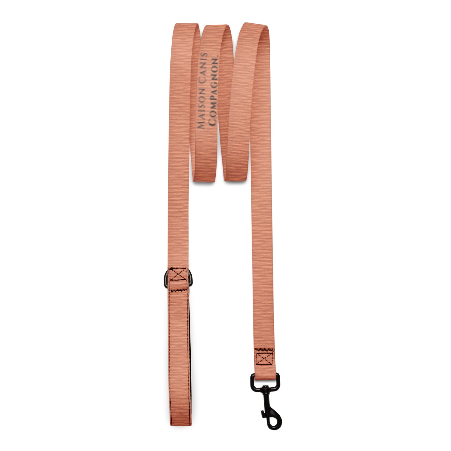 Laisse pour chien Maison Canis en tissu terracotta et blanc, design minimaliste