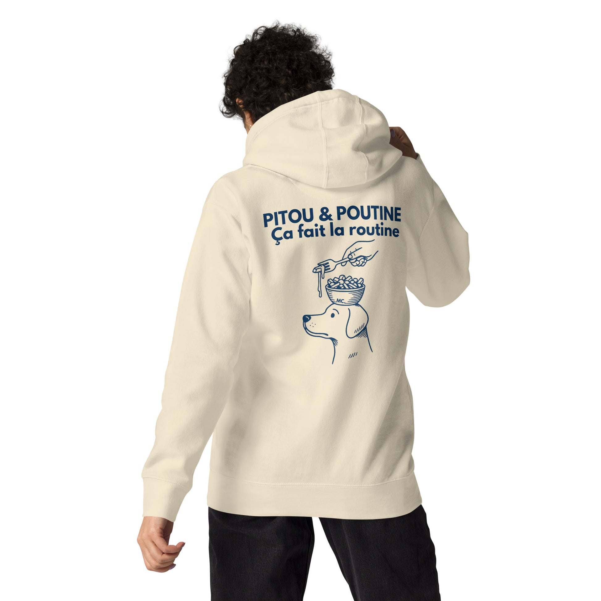 Maison Canis – Hoodie “Pitou & Poutine – Ça fait la routine.”