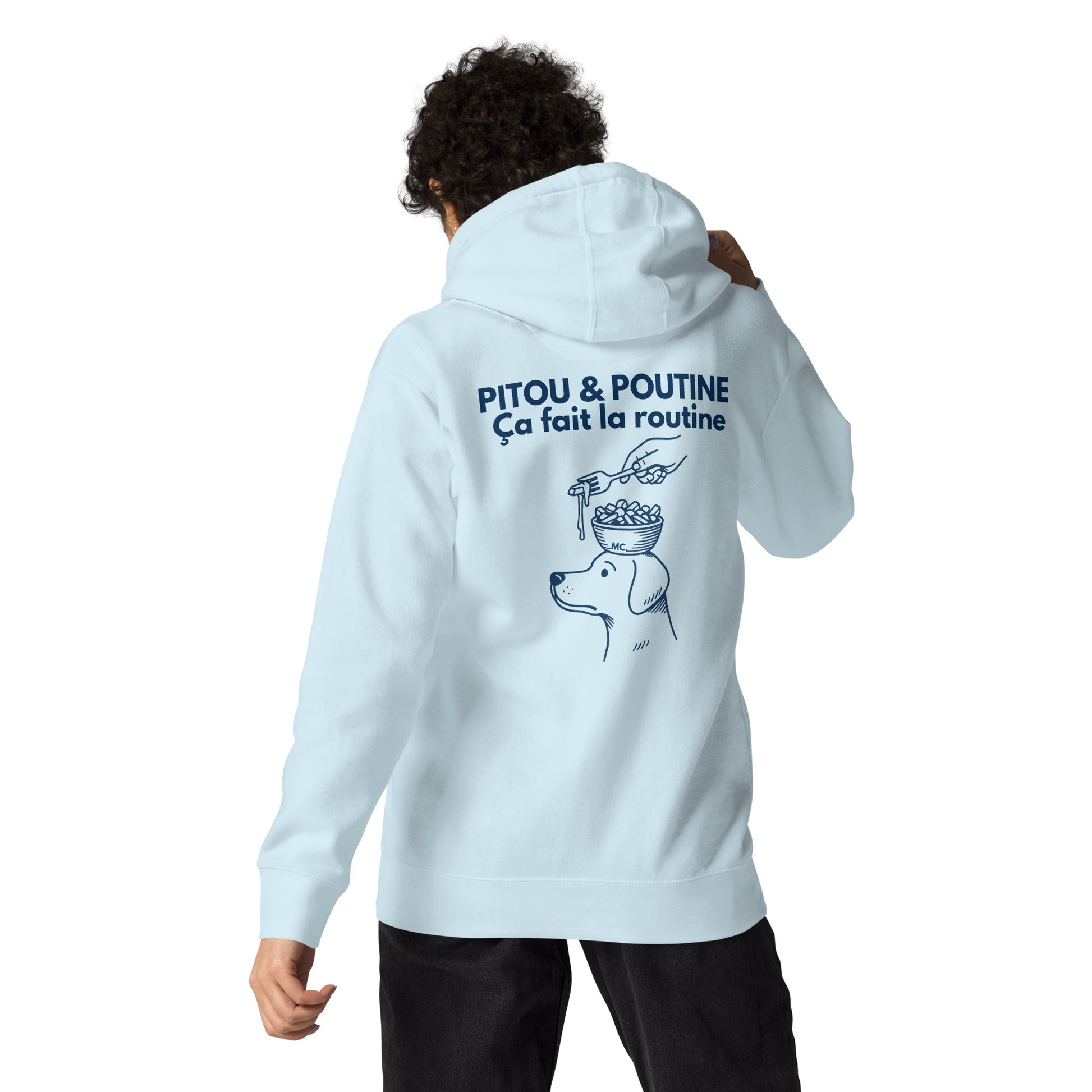 Maison Canis – Hoodie “Pitou & Poutine – Ça fait la routine.”